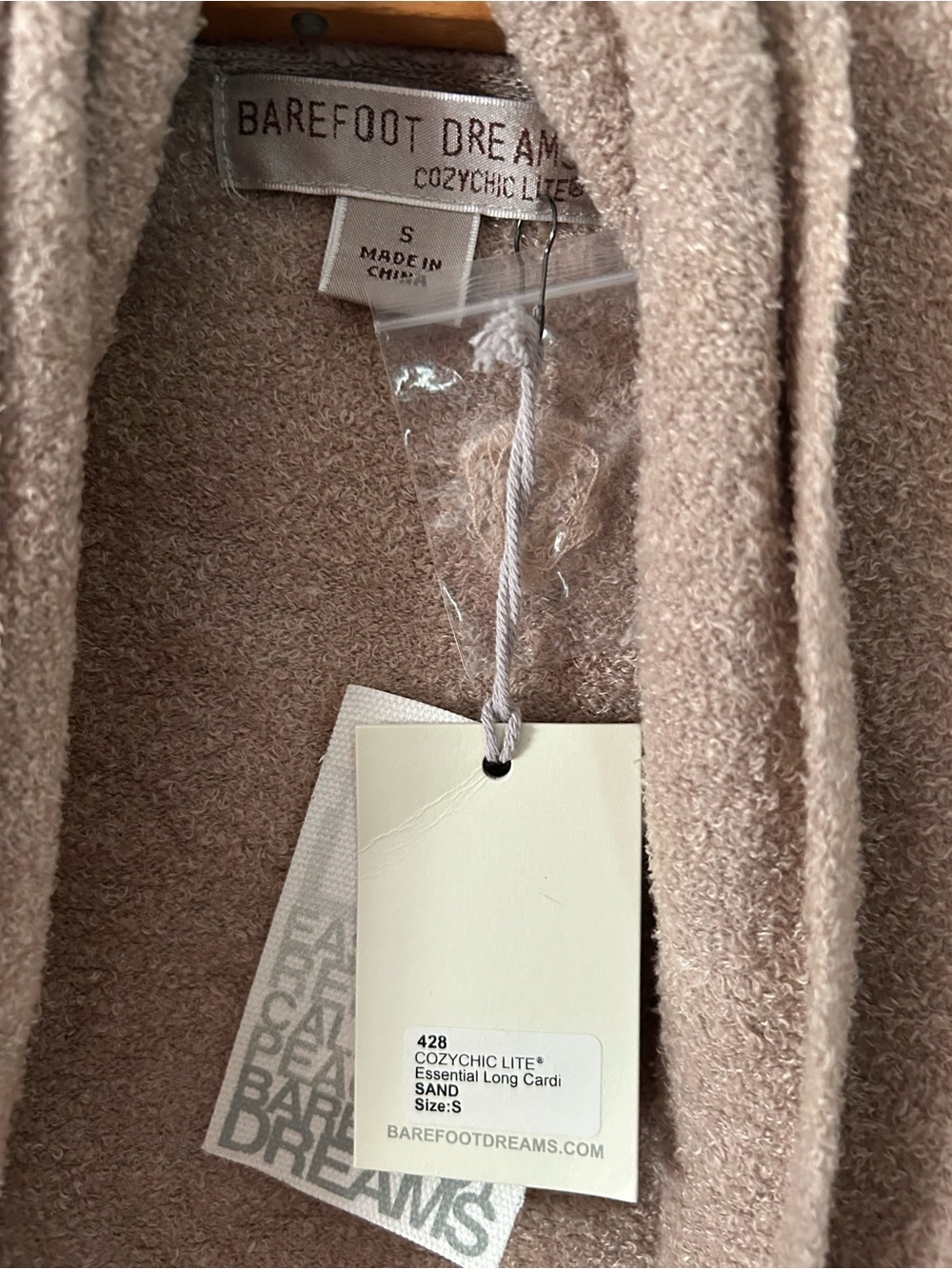 Barefoot Dreams Open-Front Light Taupe Cardigan with Pockets NWT - Picture 5 of 5